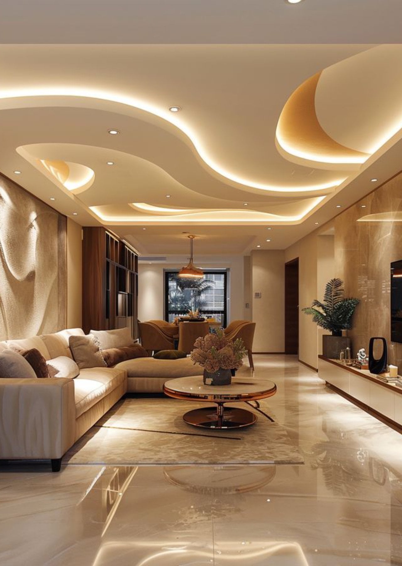 model plafon gypsum ruang tamu