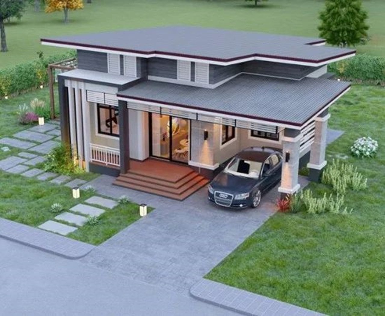 desain kanopi garasi mobil samping rumah