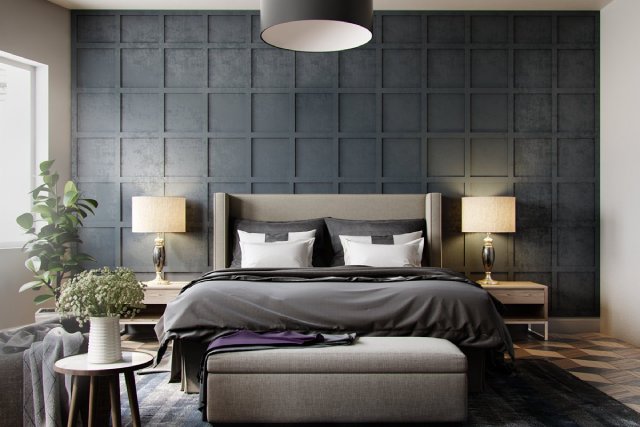 wallpaper dinding kamar tidur elegan