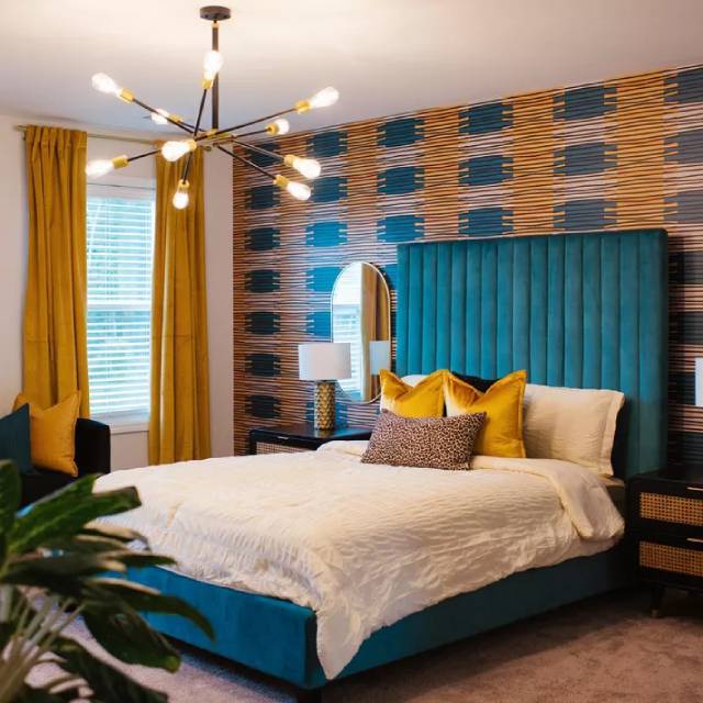 wallpaper kamar tidur retro elegan