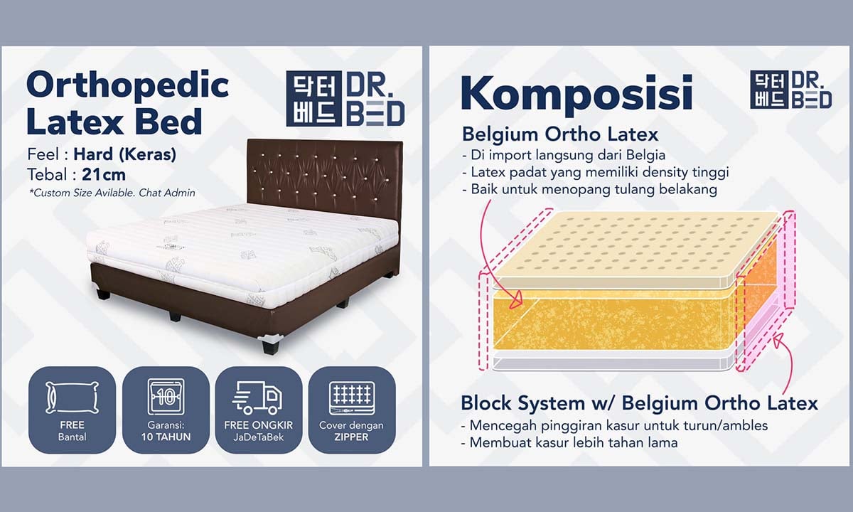harga kasur latex dr bed ortho