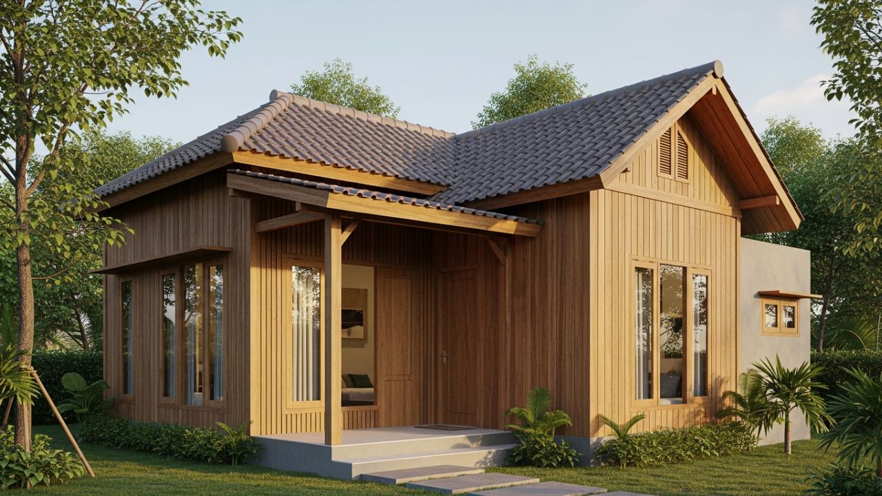 Desain rumah kayu