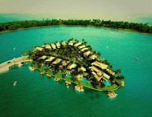 Aerial view of Pearl Island, Sentosa