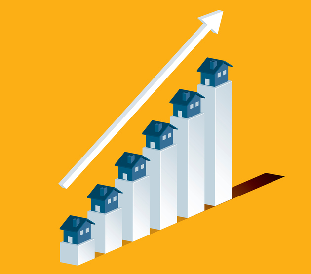 Illustration depicting the increasing supply of property