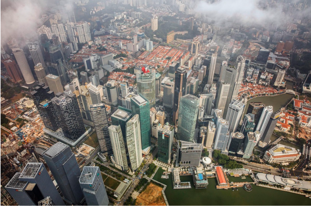 Singapore CBD aerial shot