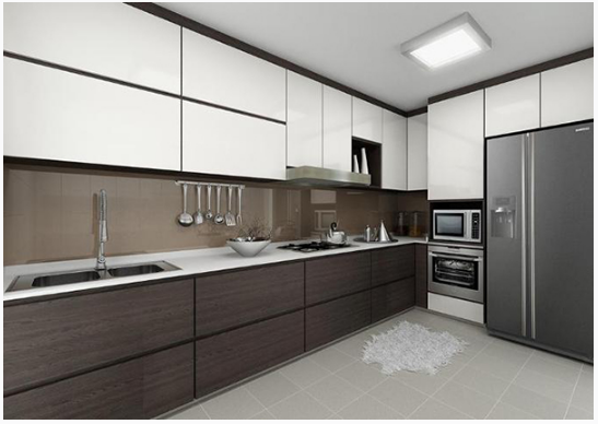 l shaped kitchen work triangle image