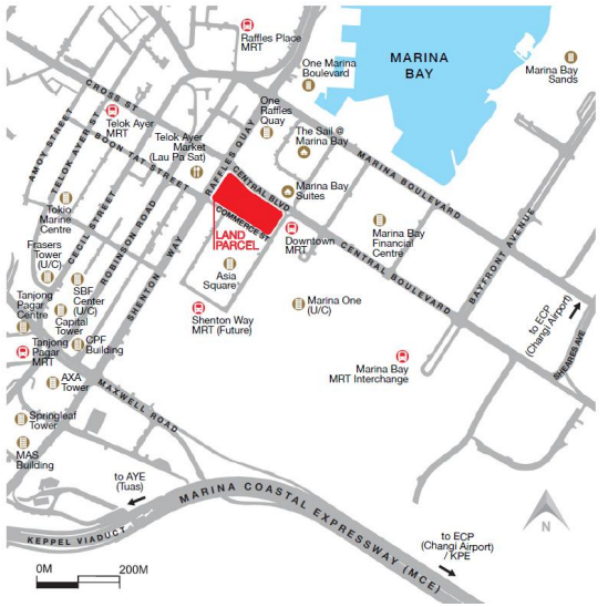 The land parcel along Central Boulevard is a good location for potential developers