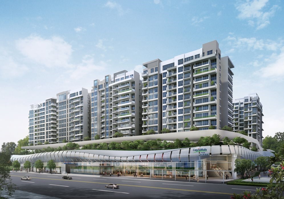 Bedok Mall, with Bedok Residences located just above it, is just next to Bedok MRT