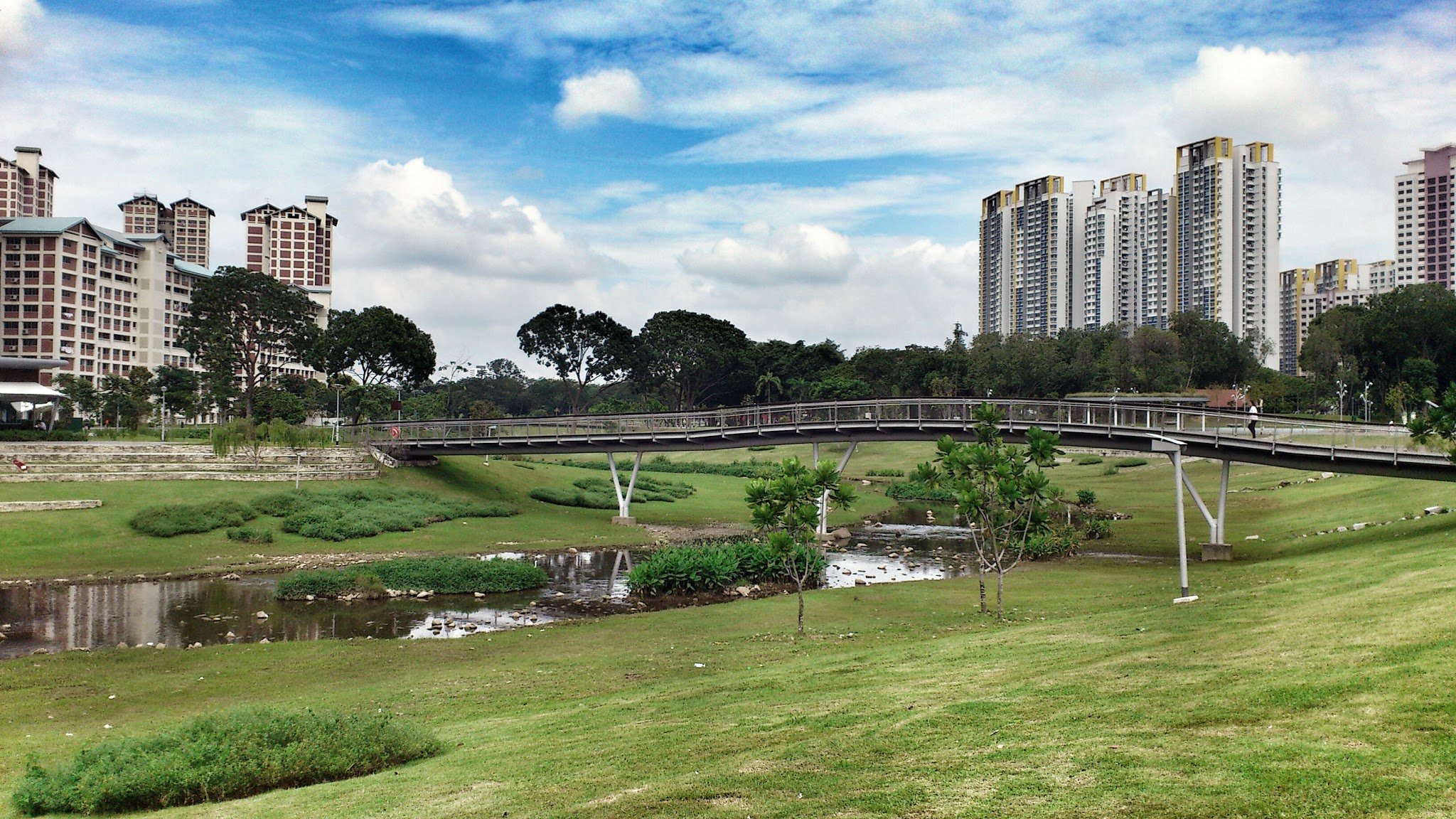 Ang mo Kio - Bishan park is one of the largest urban parks in central Singapore