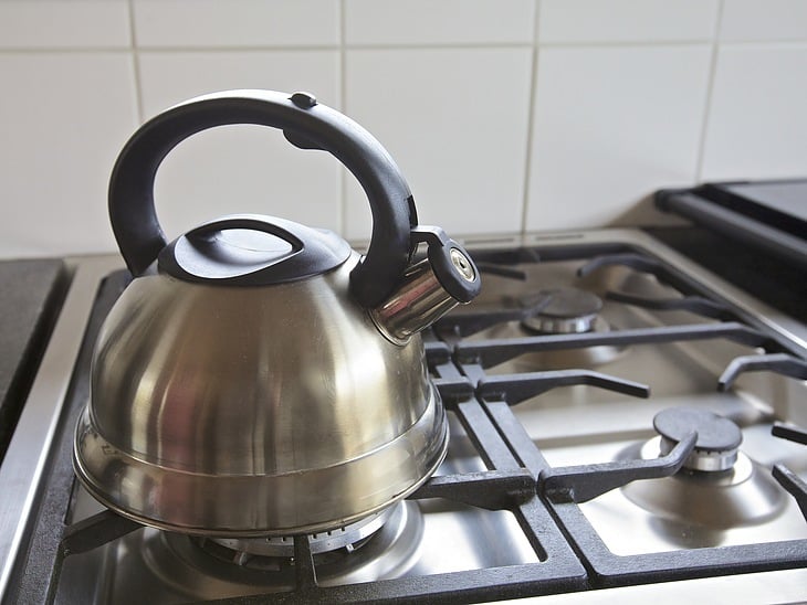 kettle on a stove