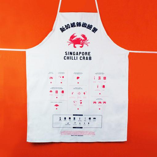 Apron printed with 'Singapore Chilli Crab'