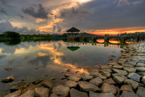 lower peirce reservoir sunset