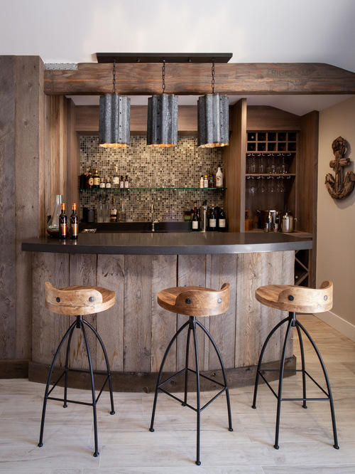 home bar and stools