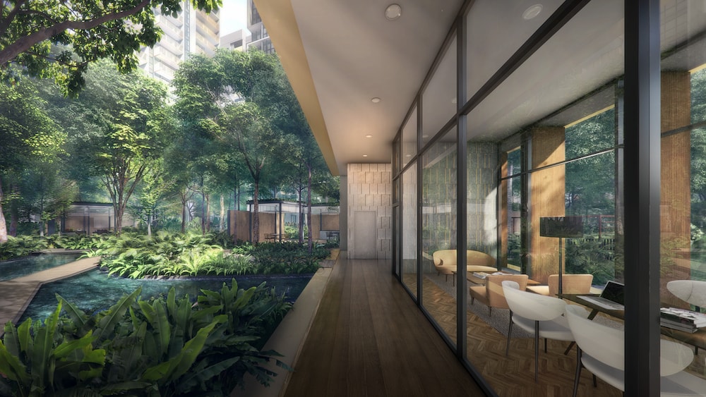 coworking space at clubhouse in riverfront residences