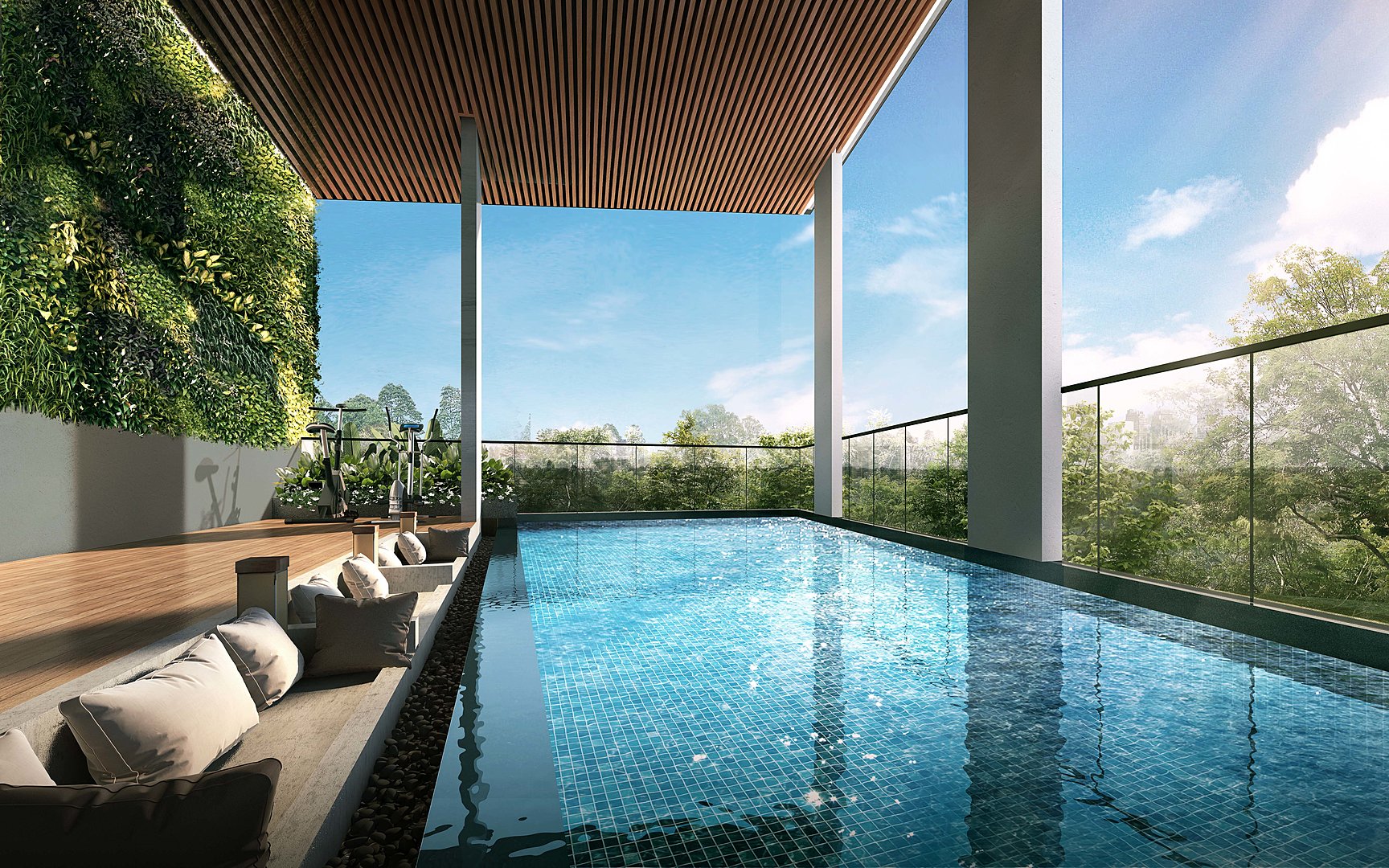 Facilities at The Addition include a pool and gym