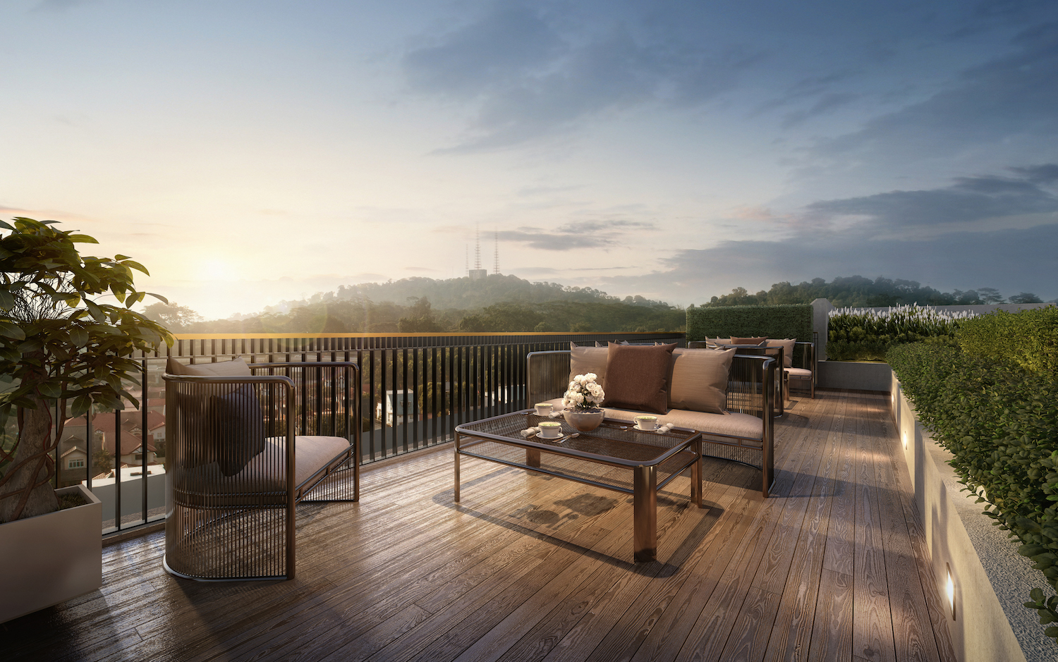 Enjoy the greenery view at Mayfair Gardens roof terrace
