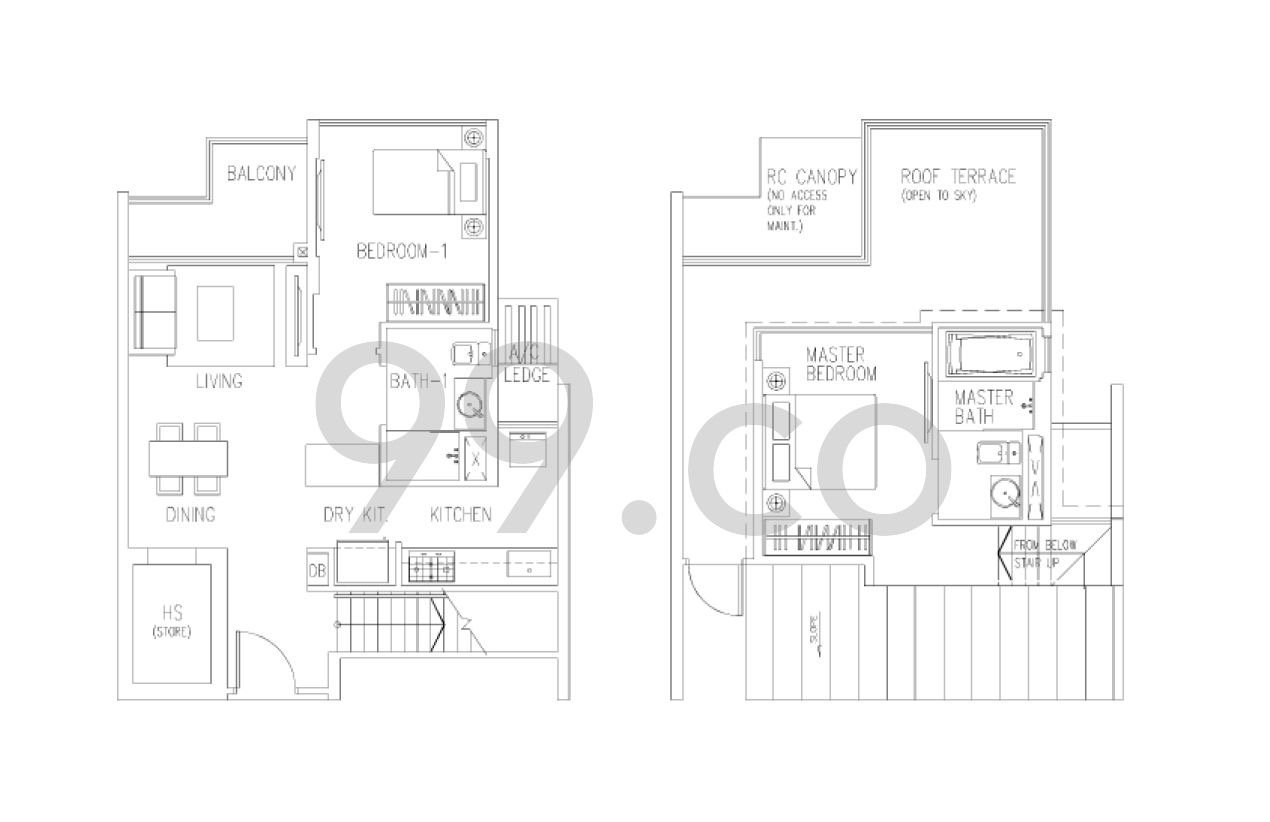 Canberra Residences penthouse duplex floor plan