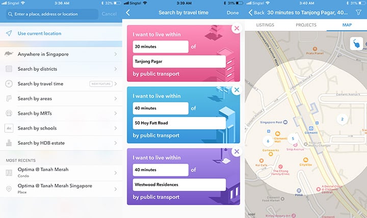 Search by travel time app