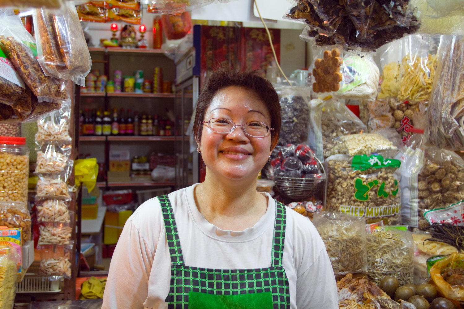 shopkeeper at serangoon gardens market