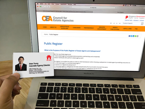 check your agent's credentials on the CEA public register