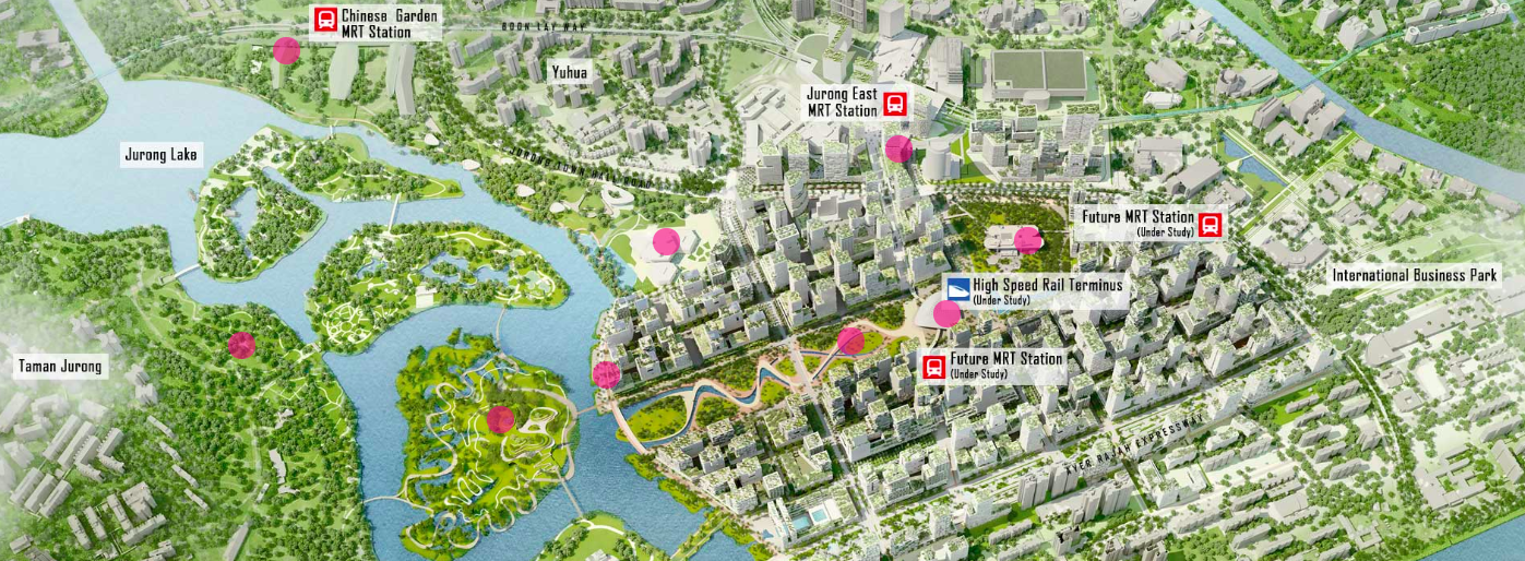 The Jurong Lake District is a 10 minute drive away from Le Quest in Bukit Batok