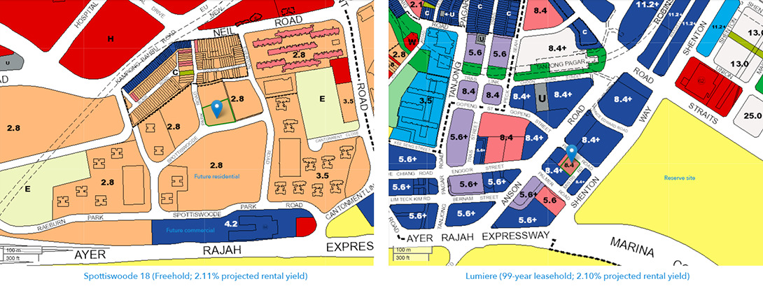 CBD condos Spottiswoode 18 Lumiere URA Master Plan