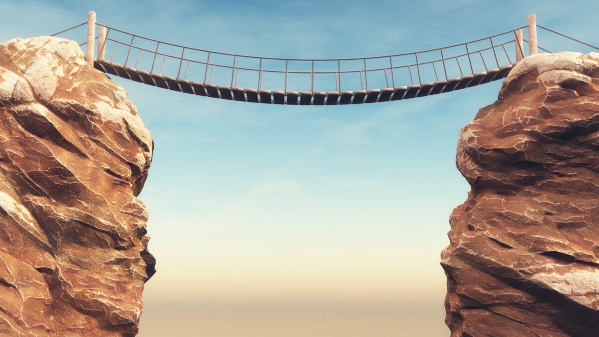 A bridge between two cliffs