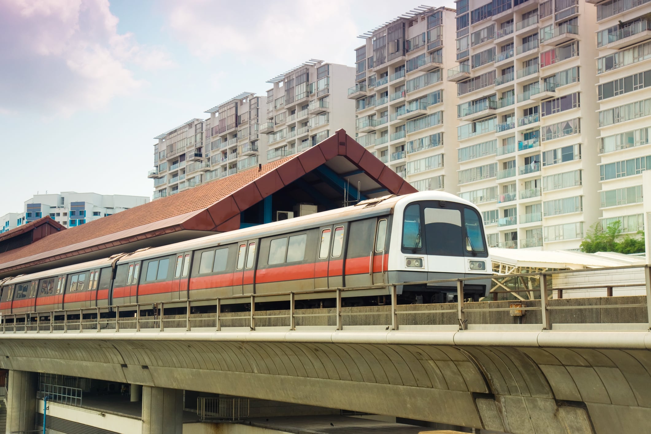 An MRT station in front of heartland area condos