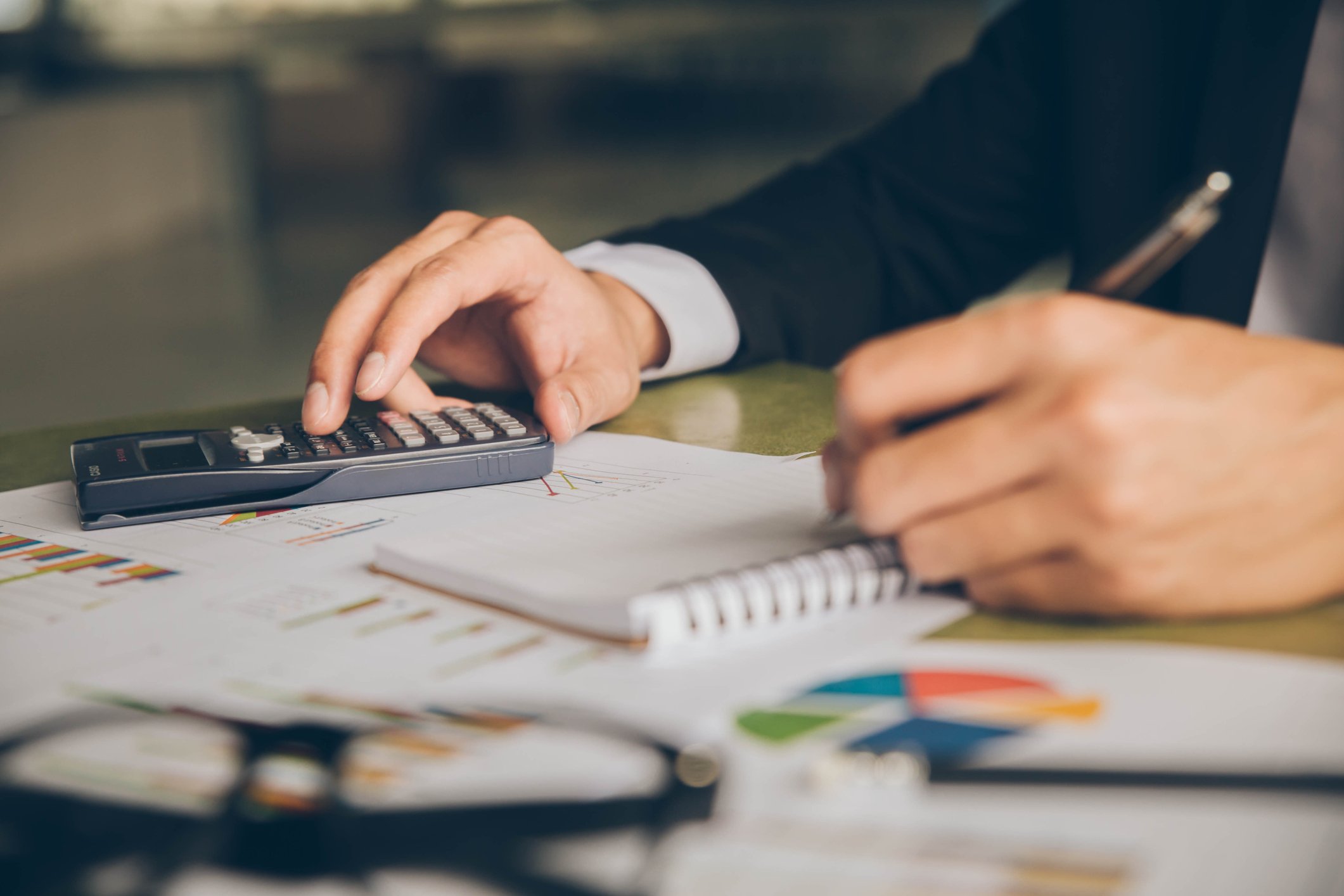 Someone making loan calculations