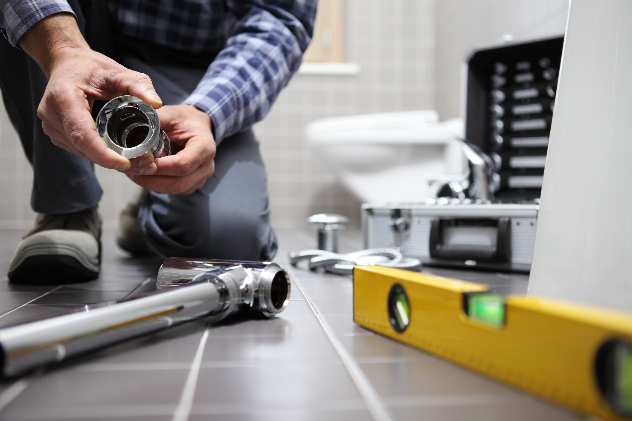 Toilet undergoing upgrades