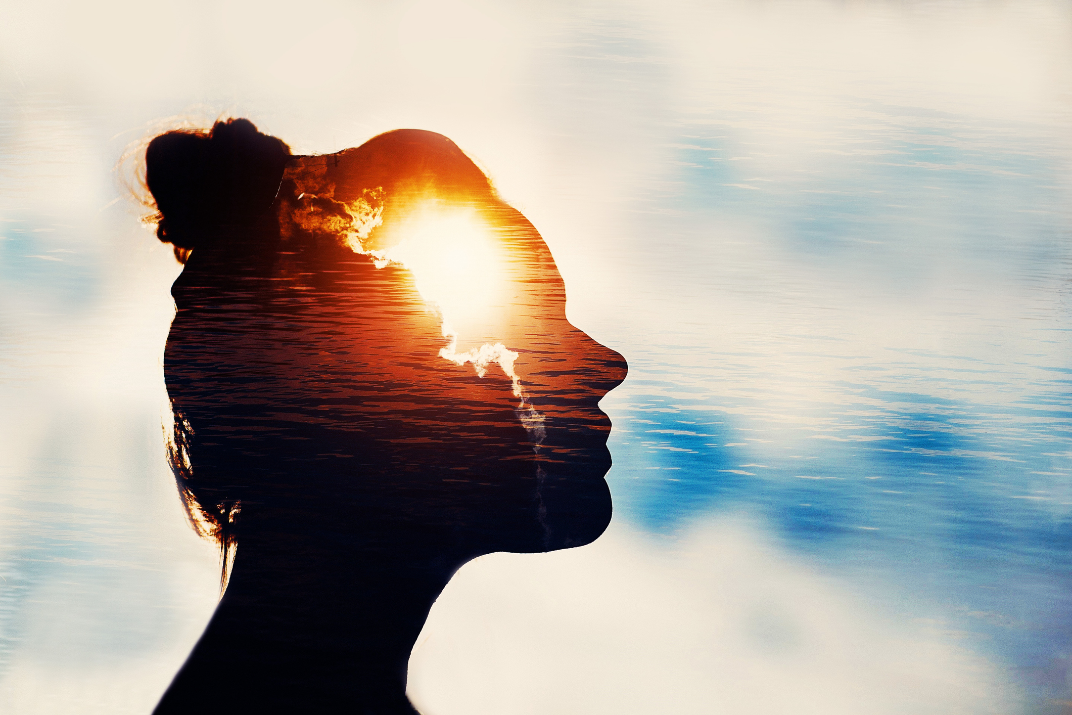 Lady with glowing forehead
