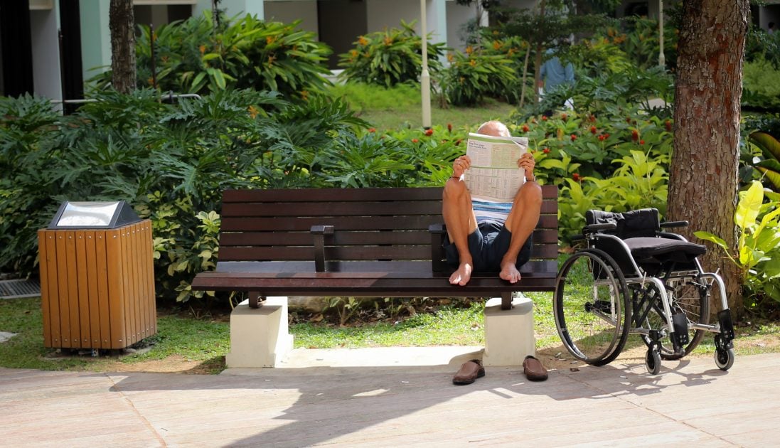 Man reading papers