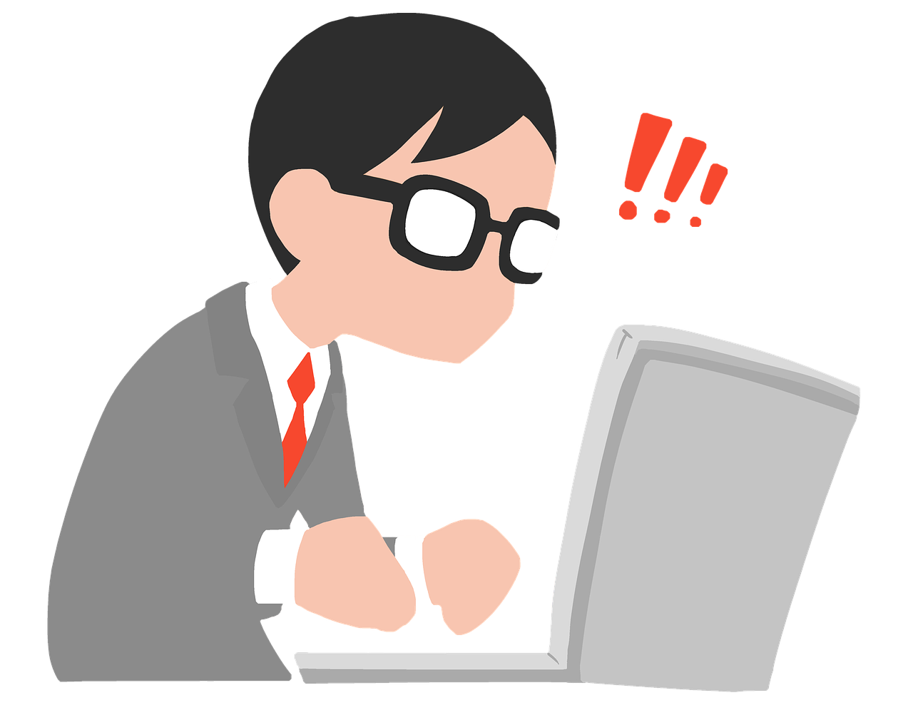 Shocked person stating at screen