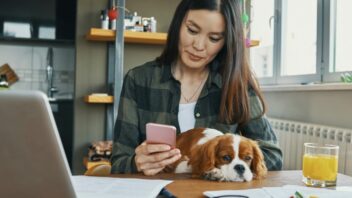 Singaporean woman working from home