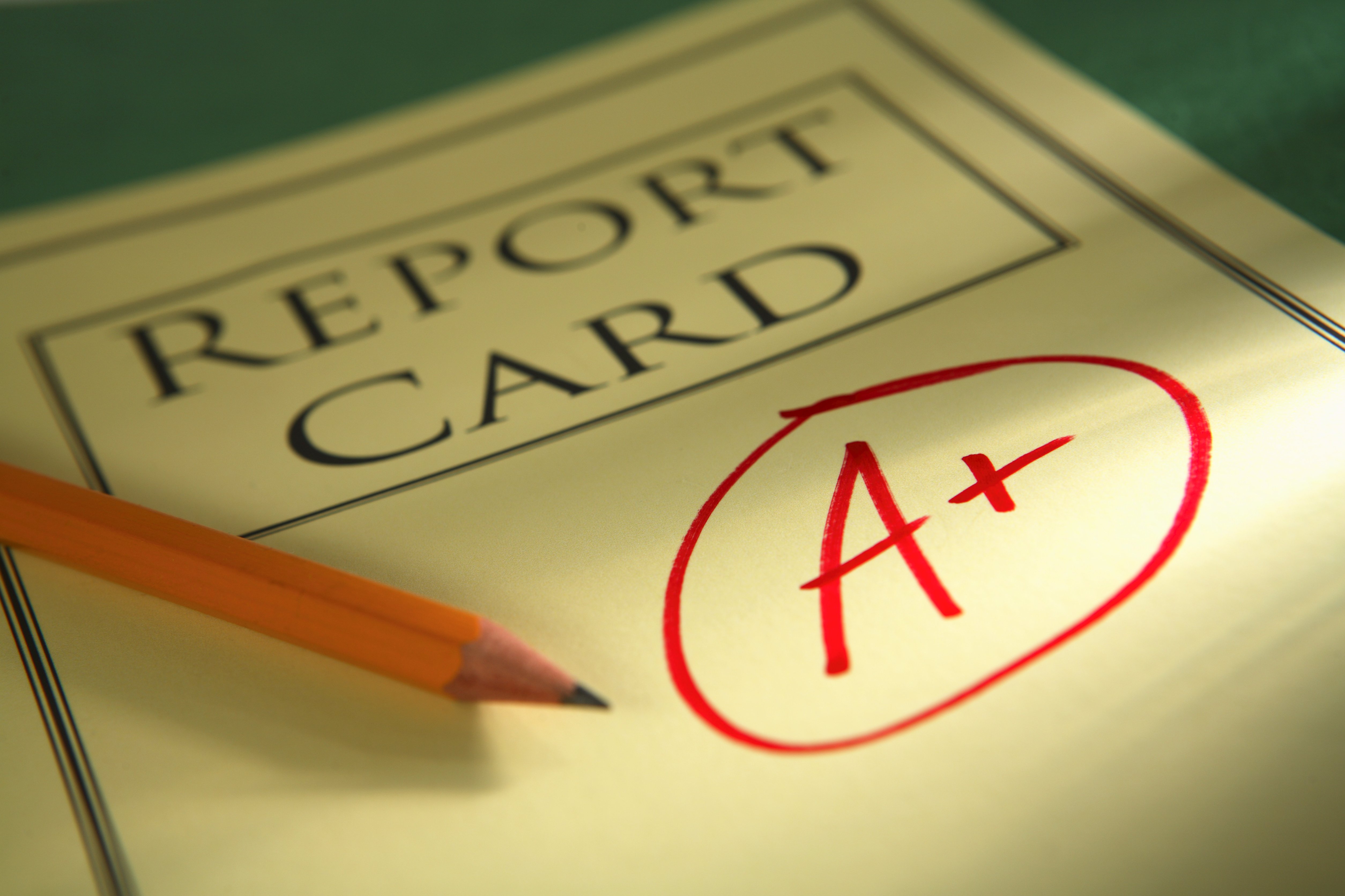 Report card that says A+