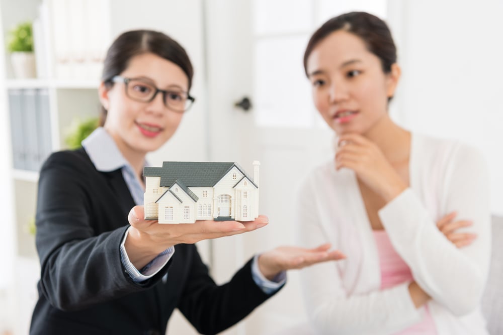 salesperson selling house