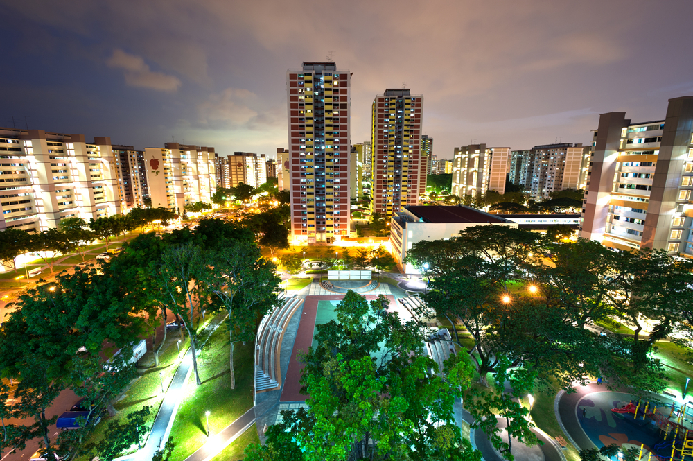Different types of housing in an area.