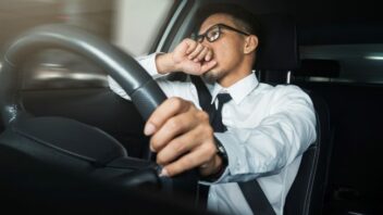 Business Man Driving to Work