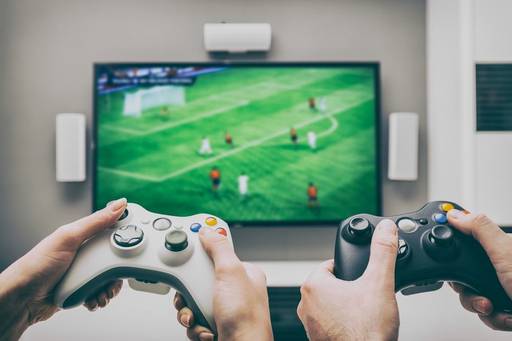 xbox game with remote and tv
