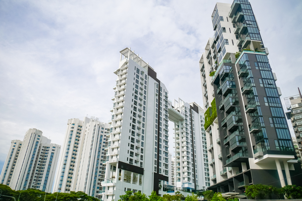 The exterior of condominiums.