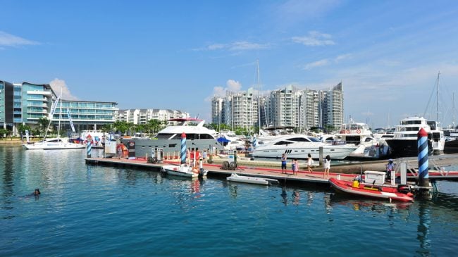 An overview of Sentosa Cove.