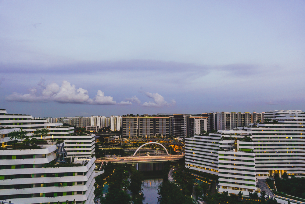 An overview of Punggol, overlooking Punggol Waterway and HDB housing.