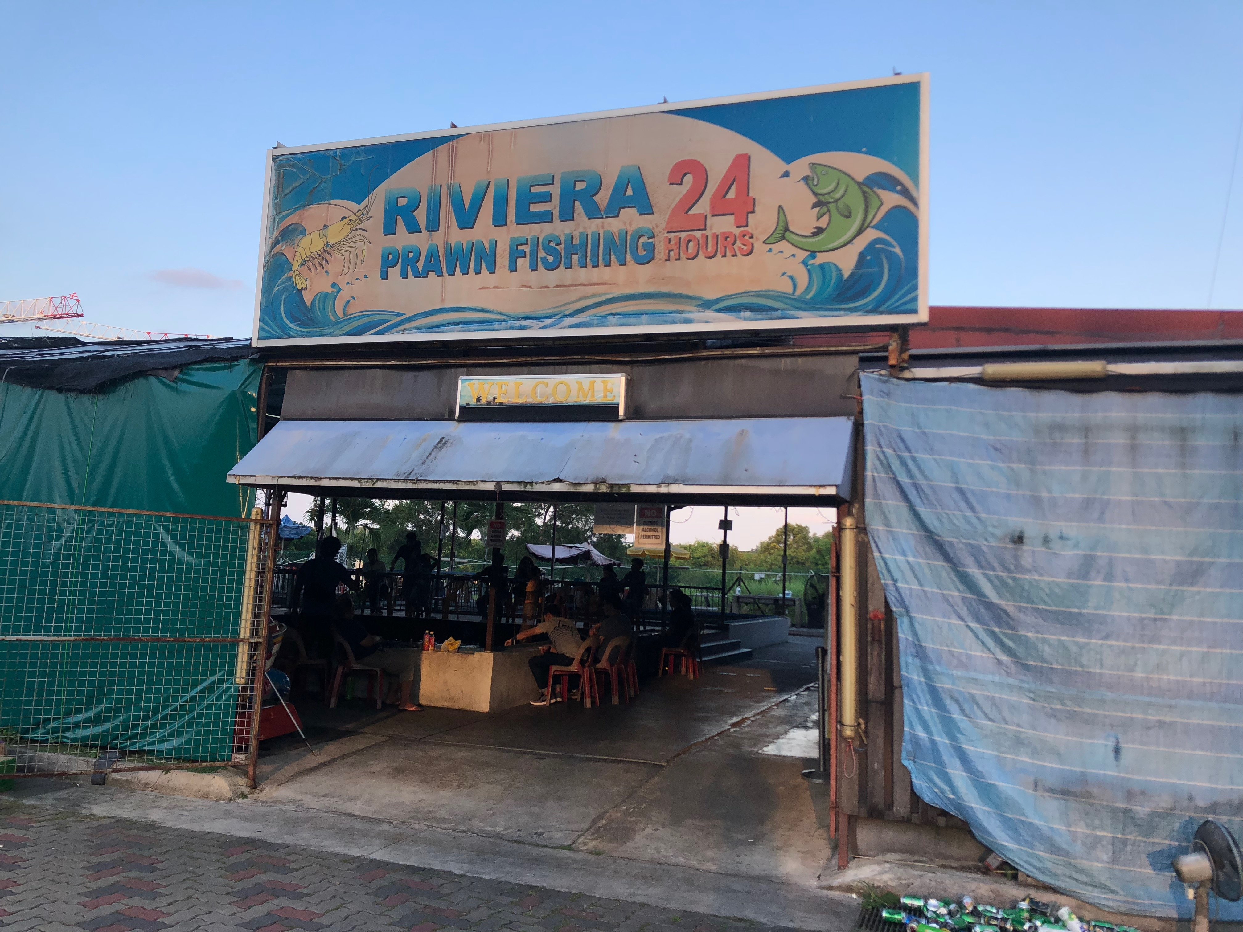The front entrance of Riviera Prawn Fishing.