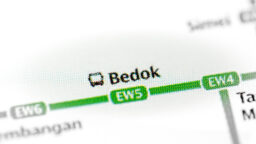 mrt map zooming into bedok station, east west line