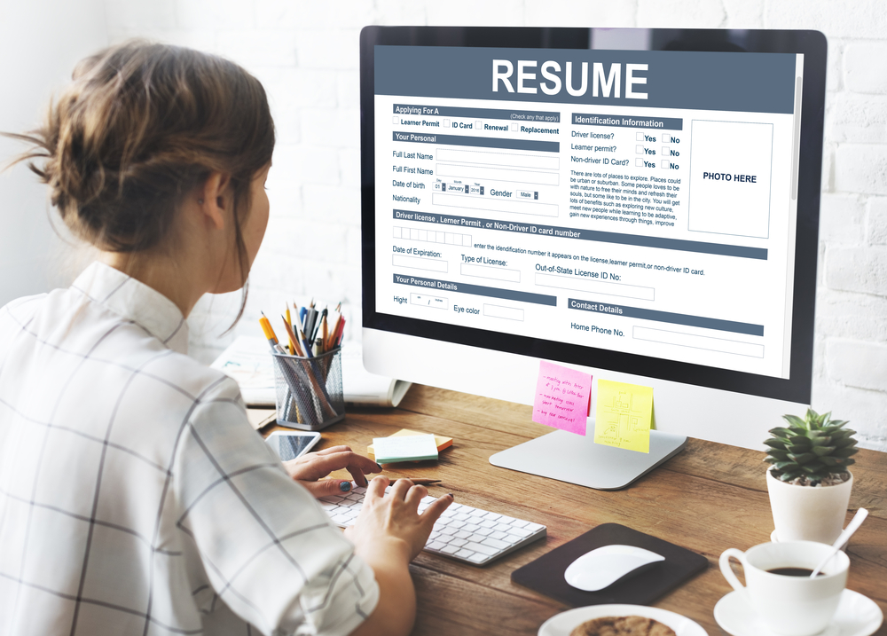 Woman Viewing an Online Resume