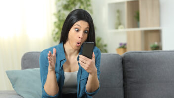 Woman Looking at Phone