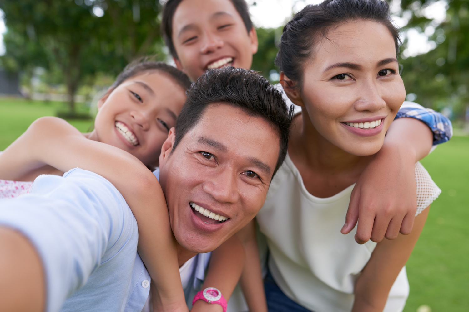 A happy asian family