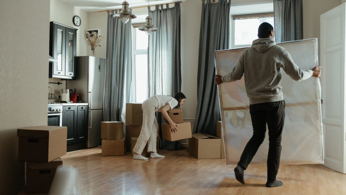 couple moving house