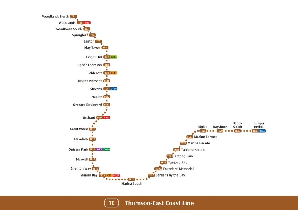 thomson east coast line map tel mrt