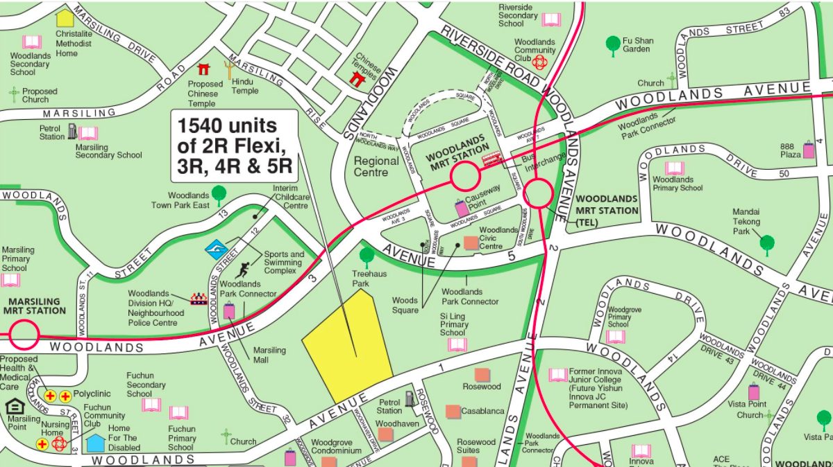 Locality map of the May 2021 BTO in Woodlands